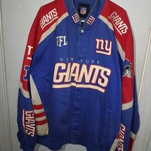 Vintage NFL New York Giants Red White And Blue Varsity Jacket.